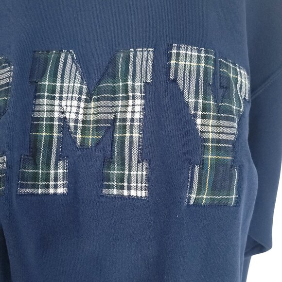 Vtg Army Sweatshirt Men's Large Navy Blue Soffe Sweats Distressed USA - Picture 9 of 14